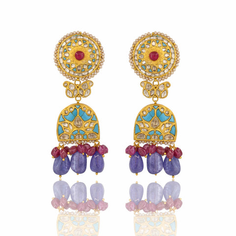 Narayani Turquoise Pendant Necklace Set