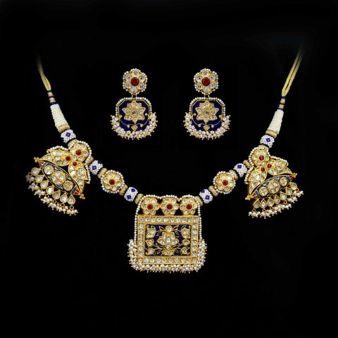 Blue Enameling Necklace Set