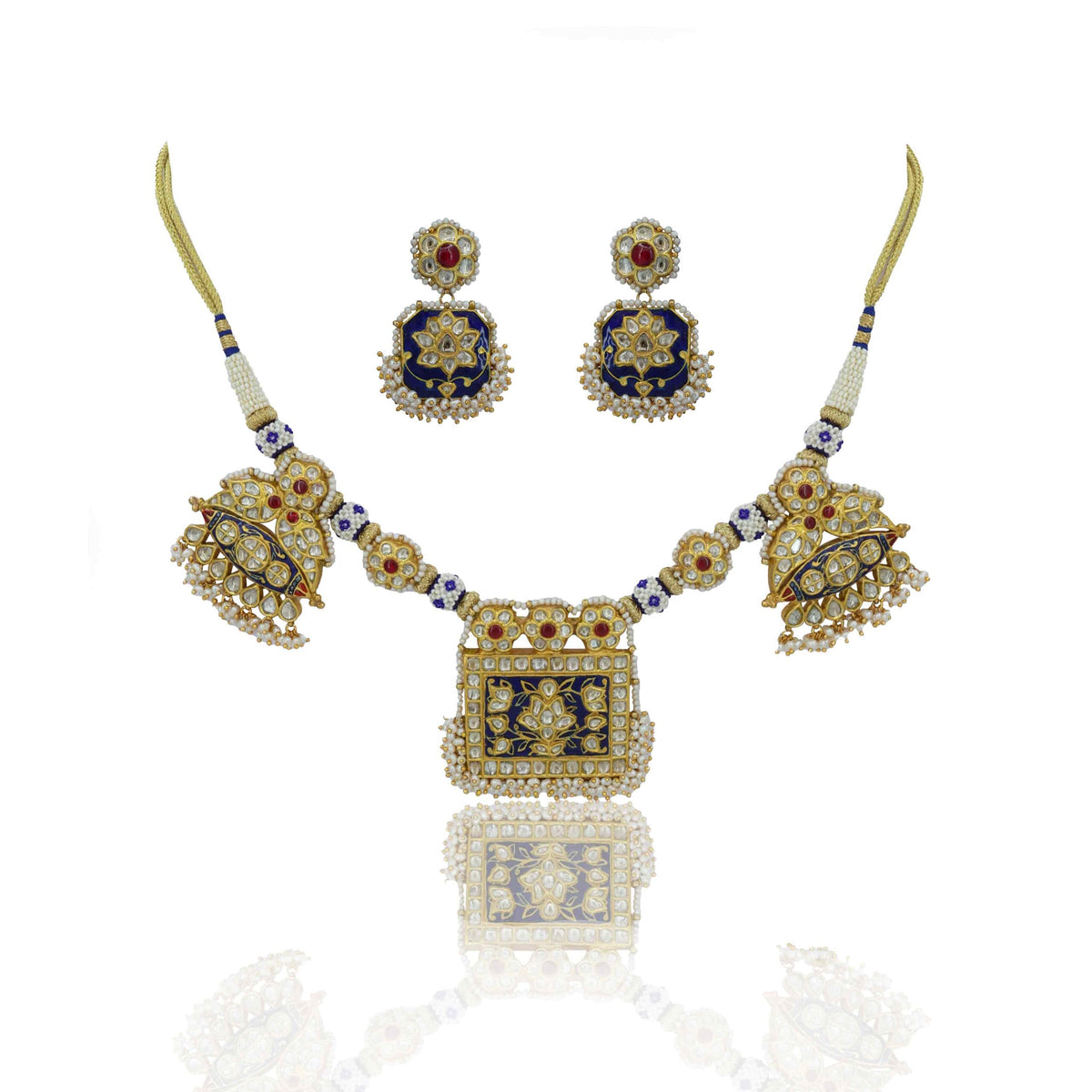 Blue Enameling Necklace Set