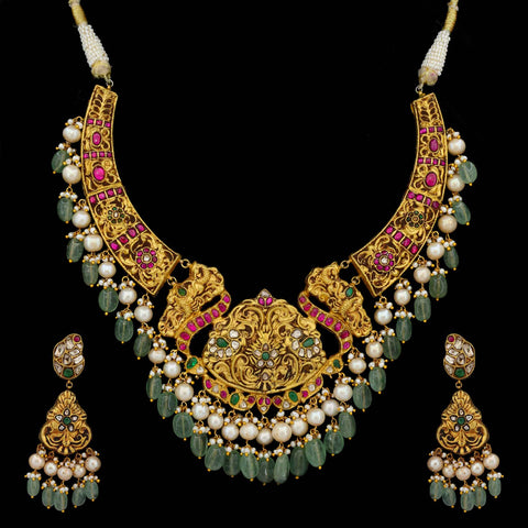 South259 Designed Gold Necklace Set (Hallmark-91.6)