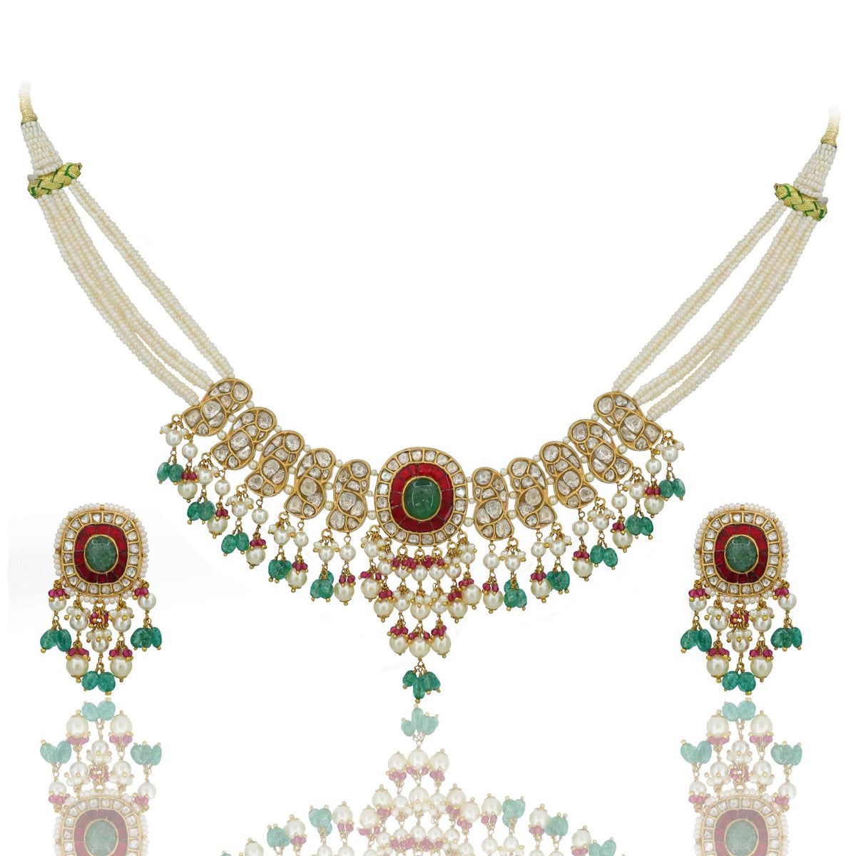 Polki Choker Necklace Set (Hallmark-91.6)