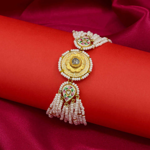 The Grand Polki and Meenakari Gold Bracelet
