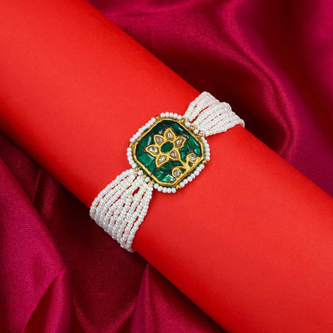 Regal Lotus Polki Diamond Bracelet