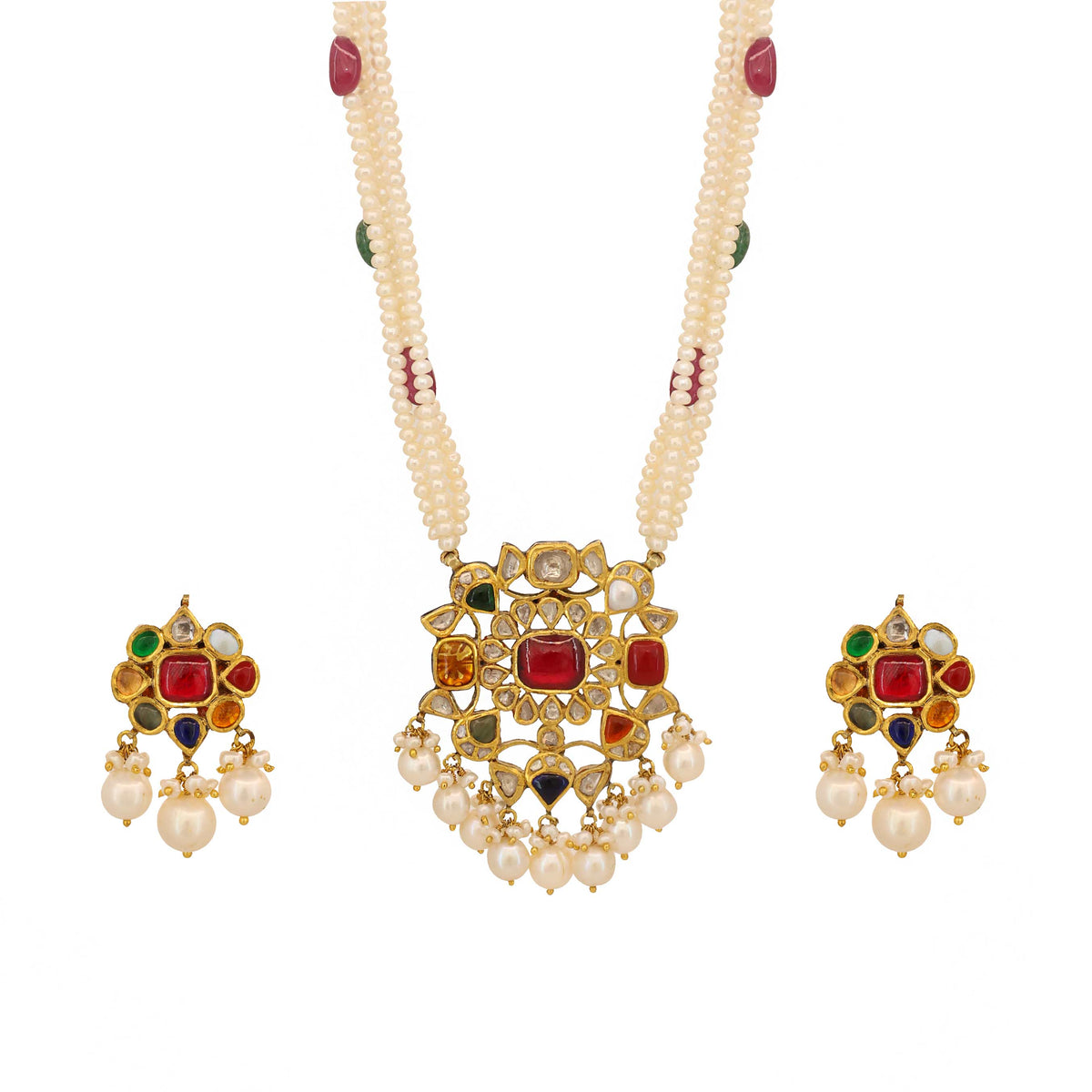 Anant Ratna Gold Pendant Set