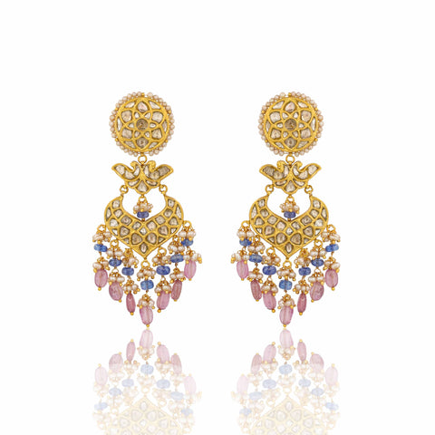 Indira Polki Diamond Pendant Set