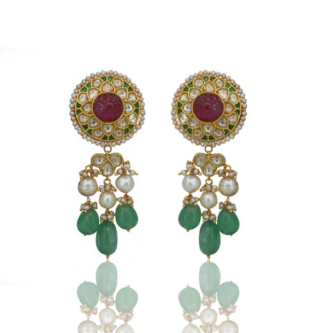 Navratan Necklace Set (Hallmark – 91.6)