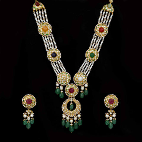 Navratan Necklace Set (Hallmark – 91.6)