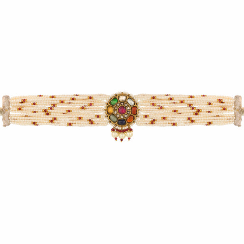 The Royal Gold Nine-Gemstone Choker Necklace