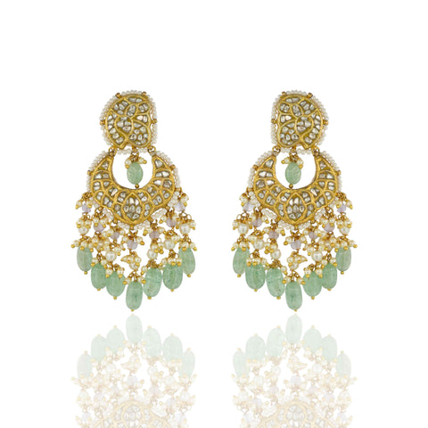 Chandbali Bridal Gold Polki Necklace Set