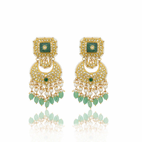 Vaishnavi Polki Diamond Long Pendant Set