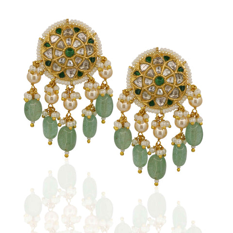 Gold Syndicate Polki & Emerald Choker Set with Pearl Accents