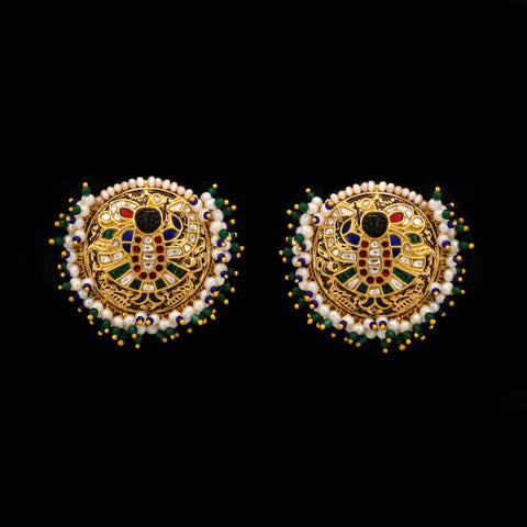 Divya Shringar Gold Polki Diamond Tops Earring