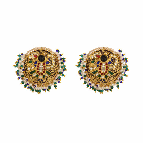 Divya Shringar Gold Polki Diamond Tops Earring