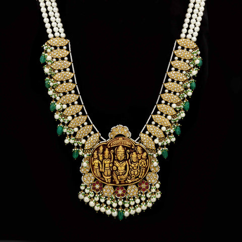 Devotional Ramdarbar Gold & Polki Necklace
