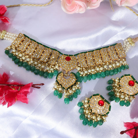 Majestic Gold Choker Set with Syndicate Polki Diamonds