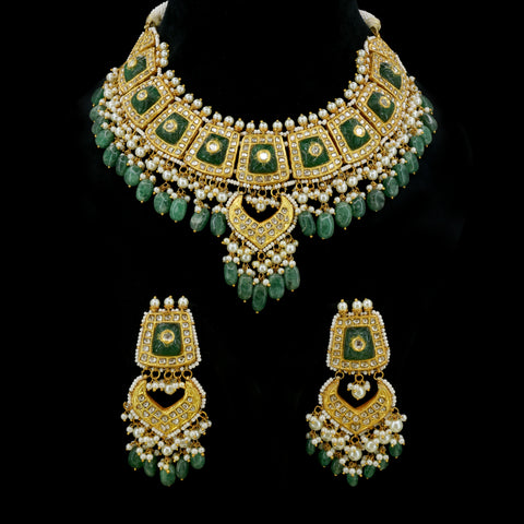 Gold Polki Necklace Set