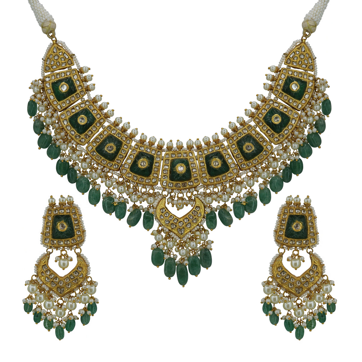 Gold Polki Necklace Set