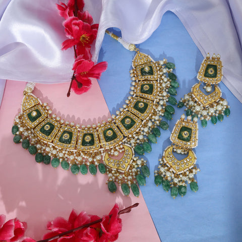 Gold Polki Necklace Set